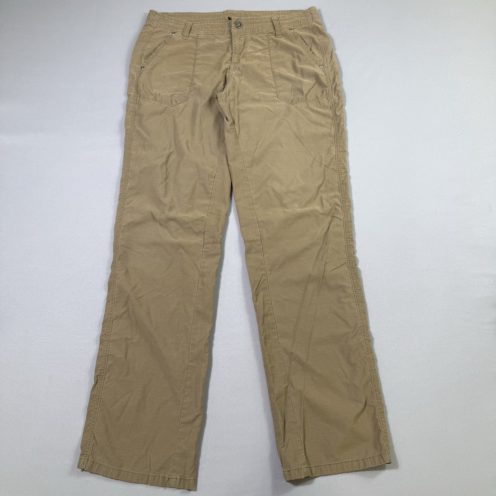 Kuhl Pants Women's 10 Reg Tan Khaki Straight Leg Hiking Outdoor Trail Climbing